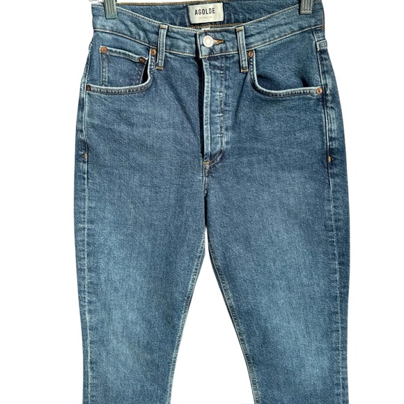 Agolde Riley High Rise Cropped Straight Leg Jeans - Picture 6 of 16